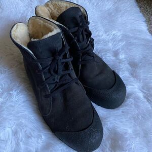 Kandahar Fur Lined Leather Boots  Shoes Heavy Duty Black Womens Size 6